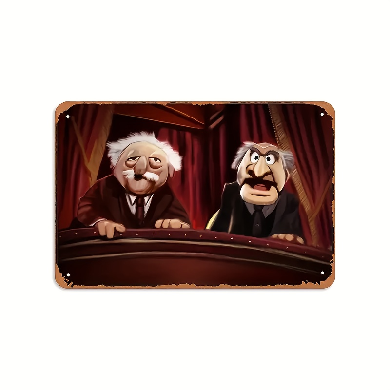 Home Bar And Theater - งานศิลปะติดผนังโลหะวินเทจ Statler & Waldorf - ของตกแต่งโรงละคร,