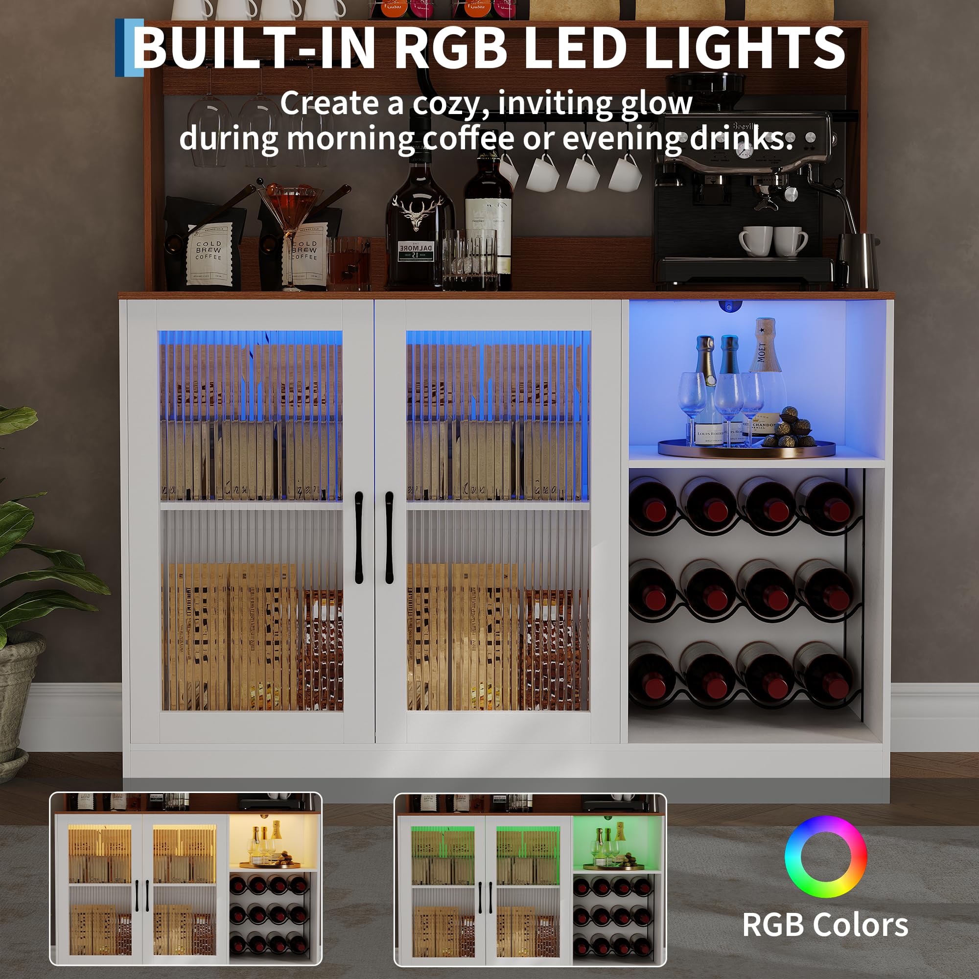 ตู้เก็บไวน์พร้อมไฟ LED, ที่วาง - Home Bar Setup บทวิจารณ์และราคา