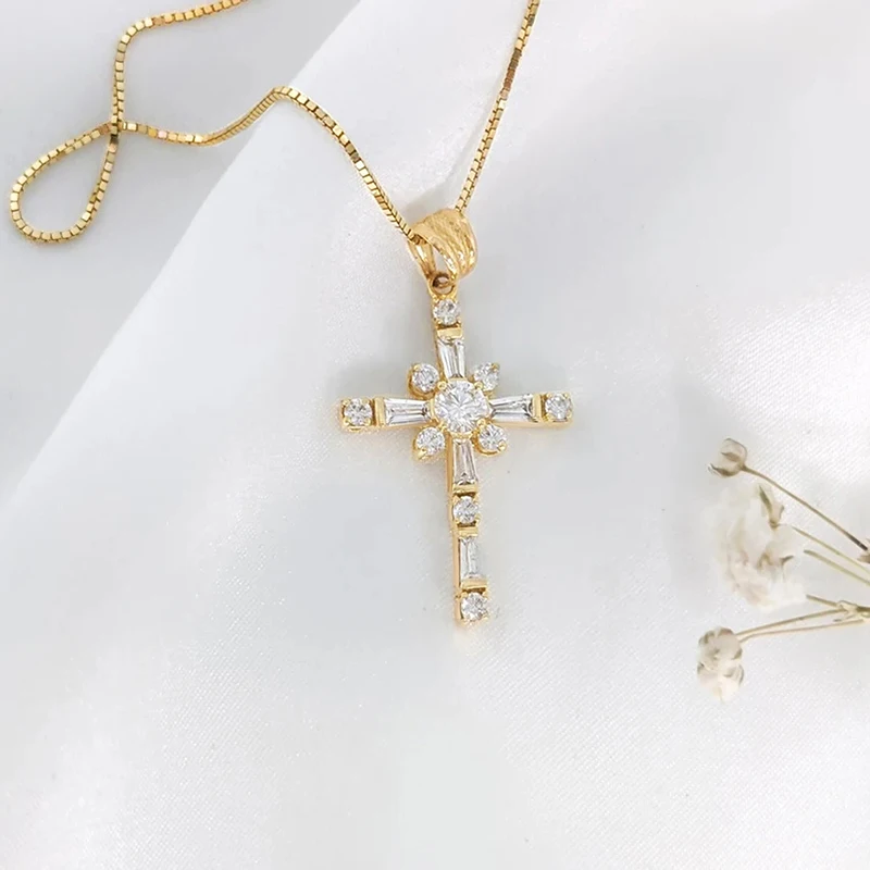 สร้อยคอจี้ผู้หญิงดีไซน์กากบาทแ - Bar Cart Gold บทวิจารณ์และราคา