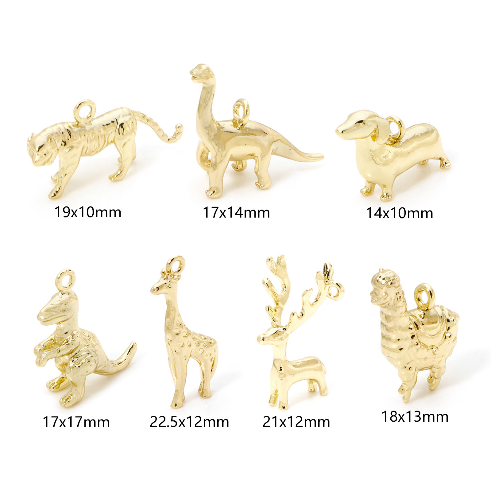2pcs สัตว์ทองเหลือง Charms 18k - Bar Cart Gold บทวิจารณ์และราคา